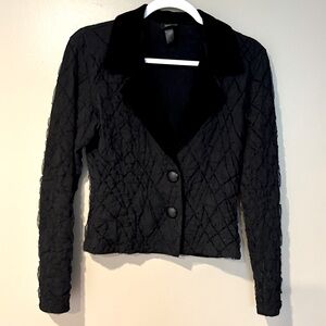 vintage gothic preppy schoolgirl office goth textured 80s 90s witchy blazer